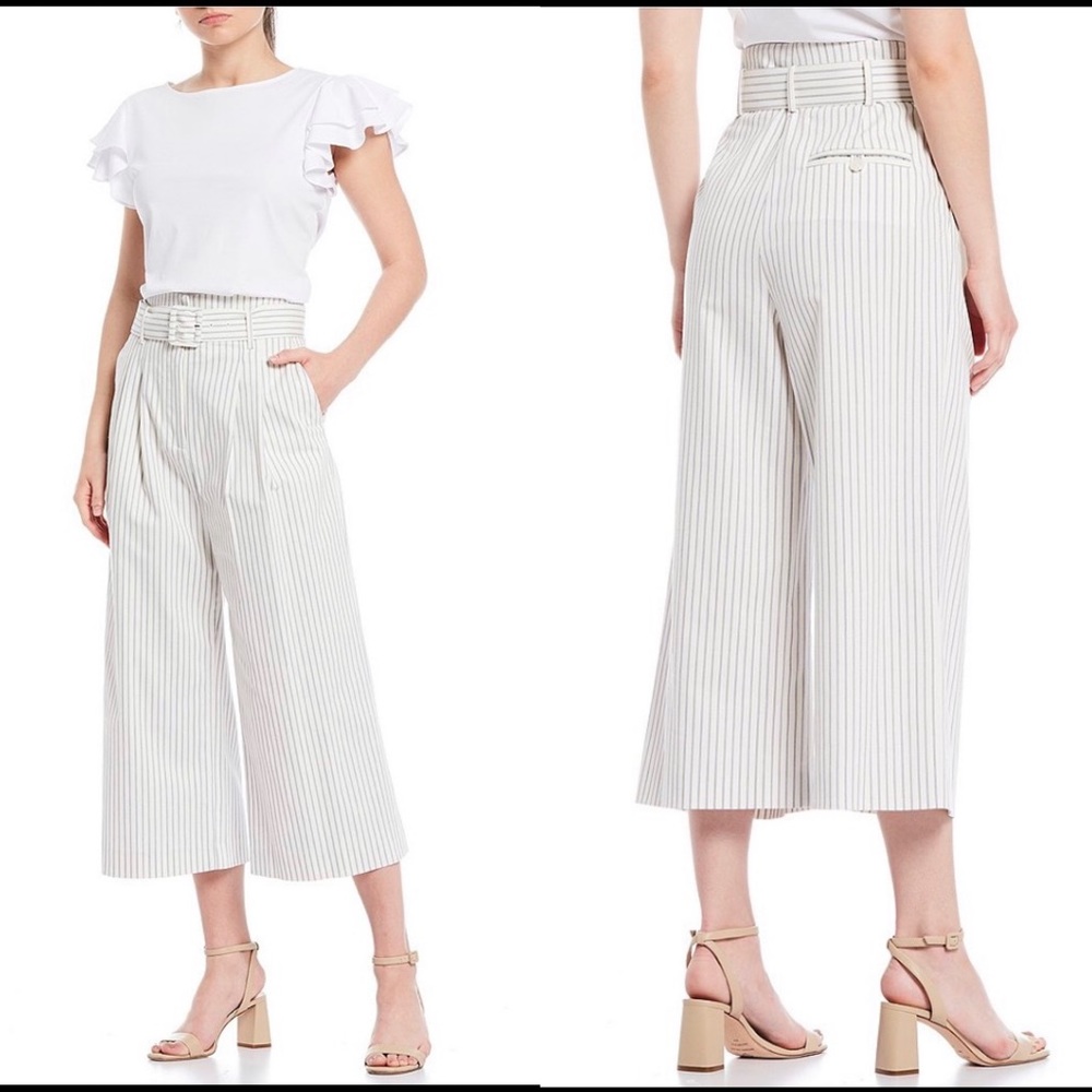 Antônio Melani Alexis Striped Belted Cropped Pants